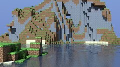 Water Mountains minecraft cinema 4d tapeta