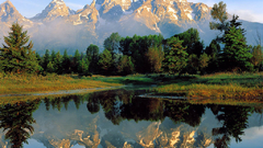 Water Mountains reflections Yellowstone