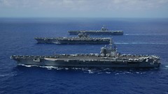 Water ocean ships Army Carrier military Navy aircraft carriers. 