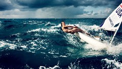 Water ocean woman storm Boats waves USA sailing Athletes nude 