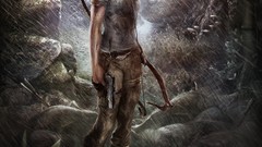 Water rain woman wet tomb raider lara croft artwork video games 