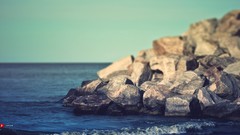 Water rocks shore lake