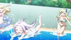 Water Shorts wet Beaches blondes long hair boku wa tomodachi ga 
