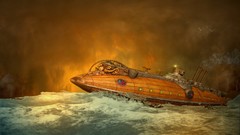 Water submarine steampunk science fiction nautilus