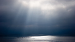 Water sun horizon skylines