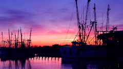Water sunset Boats port