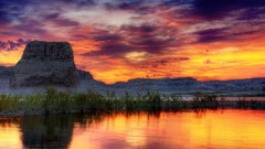 Water sunset clouds Landscapes