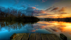 Water sunset Landscapes nature