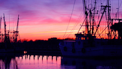 Water sunset ships Boats