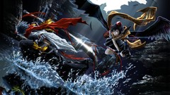 Water weapons wings feathers hats flying red eyes Cameras 