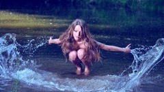 Water woman Flipped wet rivers brunettes nude Maria Uralskaya