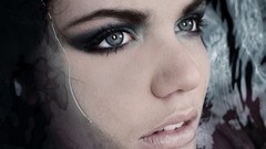 Water woman green eyes brunettes drip