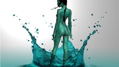 Water woman watercolor models Photo manipulation Sprite water 