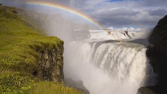 Waterfalls rainbows iceland Gullfoss