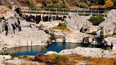 Waterfalls rocks rivers dams