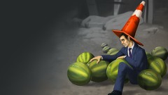 Watermelons half-life hl2 G-man video games Garrys Mod traffic 