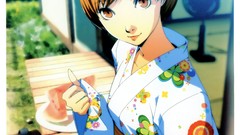 Watermelons kimono brown eyes brunettes short hair persona 4 