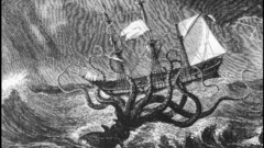 Waves sail giant squid