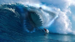 Waves surfing Sharks Jaws