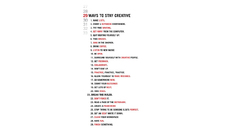 Ways to stay creative