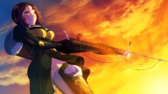 Weapons anime girls fan art sewing machine