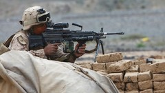 Weapons Army soldiers machine gun M249 light machine gun