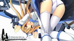 Weapons ass dress red eyes Ribbons blondes blush long hair 