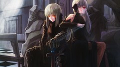 Weapons bench dress Knights armor Warriors saber red eyes 