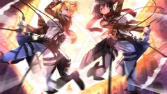 Weapons blue eyes short hair black hair mikasa ackerman 