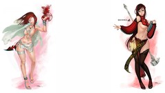 Weapons Books hammer glasses stockings anime girls redheads 