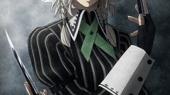 Weapons dress Knives white hair gloves long hair anime girls 