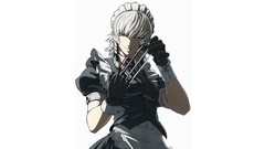 Weapons dress tie white background Knives white hair gloves 