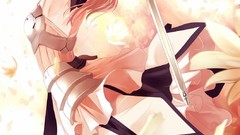 Weapons Excalibur Tarzan armor saber Swords blondes anime girls 