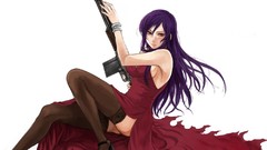 Weapons Guns Anime bar gundam purple hair Simple Background 