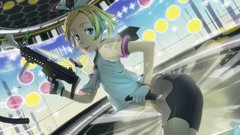 Weapons Guns Anime blondes cities anime girls blue eyes 