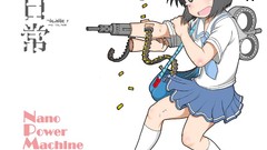 Weapons Guns Anime funny school uniforms Simple Background knee 