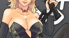 Weapons Guns Anime glasses blondes black hair animal ears bunny 