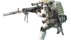 Weapons Guns Anime glasses scope white background armor Knives 