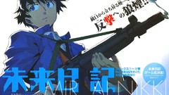 Weapons Guns Anime Japanese blue eyes brunettes mirai nikki mp5 