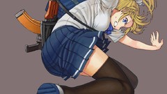 Weapons Guns Anime Kalashnikov school uniforms Simple 