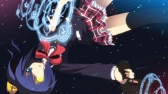 Weapons Guns Anime pistols skirts blue hair anime girls school 