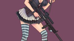 Weapons Guns Anime scope flashlight sniper white hair silencer 