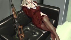 Weapons Guns Anime scope sniper blondes green eyes black lagoon 