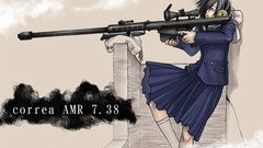 Weapons Guns Anime scope sniper school uniforms sniper rifles 