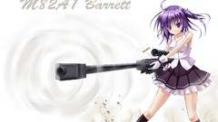 Weapons Guns Anime scope white background shells sniper skirts 