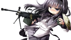 Weapons Guns Anime white background ammunition shields school 