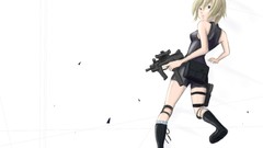 Weapons Guns Anime white background blondes green eyes uniforms 