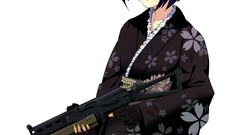 Weapons Guns Anime white background red eyes call of duty black 