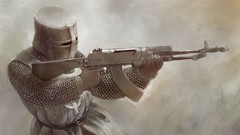 Weapons Guns armor knight AK47 fantasy art