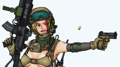 Weapons Guns blood Anime flashlight shells pistols helmets 